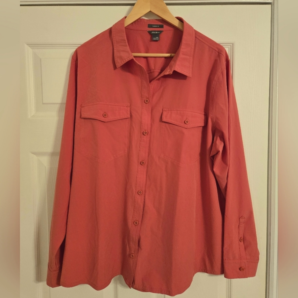 Eddie Bauer Pink Long Sleeve Button Down Shirt